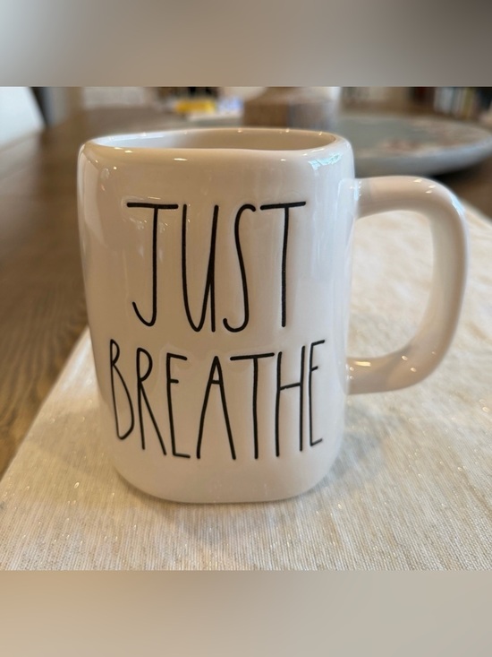 Rae Dunn Other - Rae Dunn JUST BREATHE White Ceramic Coffee Mug Artisan Collection 18 Oz